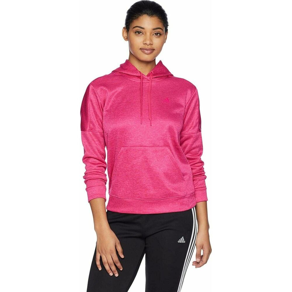 NWT Adidas Climawarm Womens Pink Hooded Pull On Athletic Sweatshirt Sz S